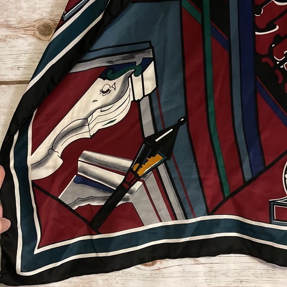 Designer Silk Print Scarf - Picture 4 of 6